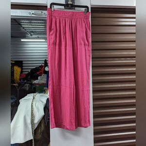 Madison d' Amelie NWT Medium Pink High Waisted Wide Leg Trousers Pants w Pockets